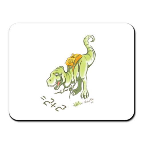 Коврик для мыши с принтом T-rex goes to school