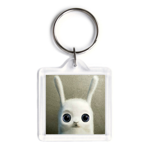 Брелок с принтом Заяц-неформал