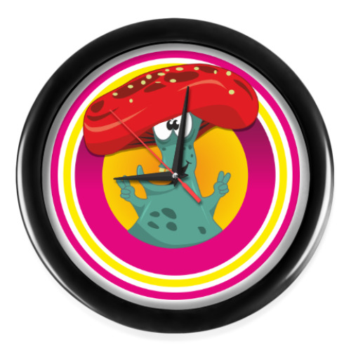 Настенные часы с принтом Грибы рулят!