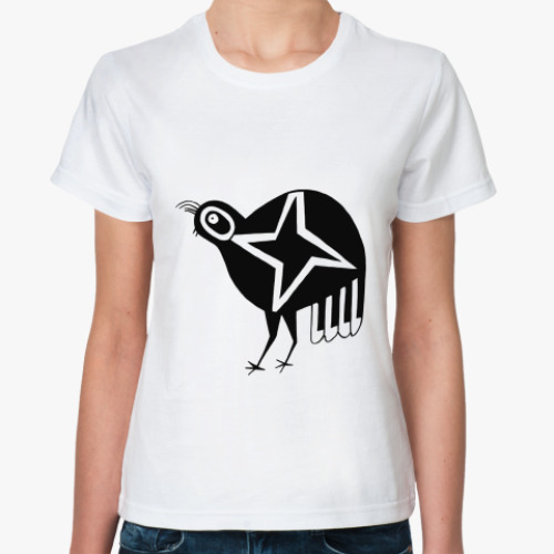 Классическая футболка с принтом  'Звездная курочка'