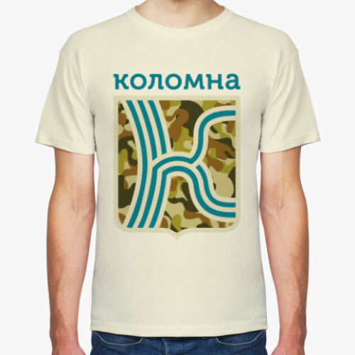 Футболка с принтом Коломна, камуфляж и реки
