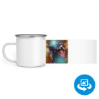 Кружка металлическая белая (круговая запечатка)