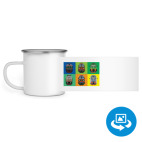 Кружка металлическая белая (круговая запечатка)