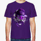 Классическая футболка Тигр в наушниках