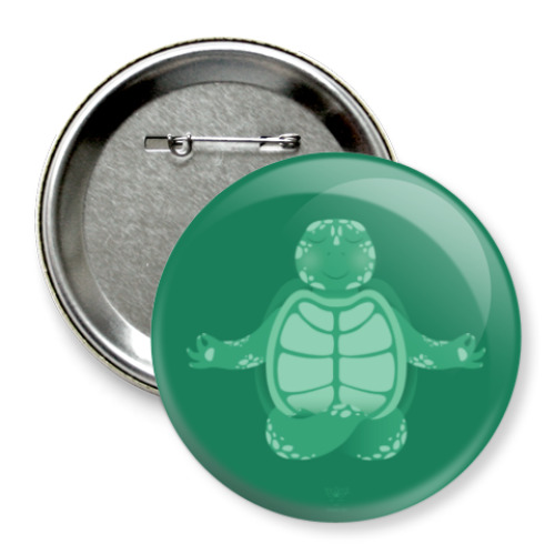 Значок 75мм с принтом Animal Zen: T is for Turtle
