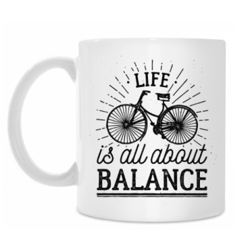 Кружка с принтом Life is all about balance!