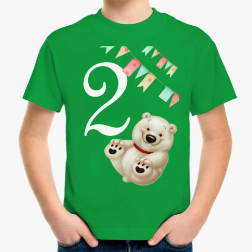 Детская футболка с принтом Мне 2 годика