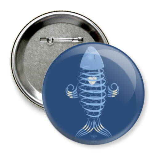 Значок 75мм с принтом Animal Zen: X is for X-ray tetra