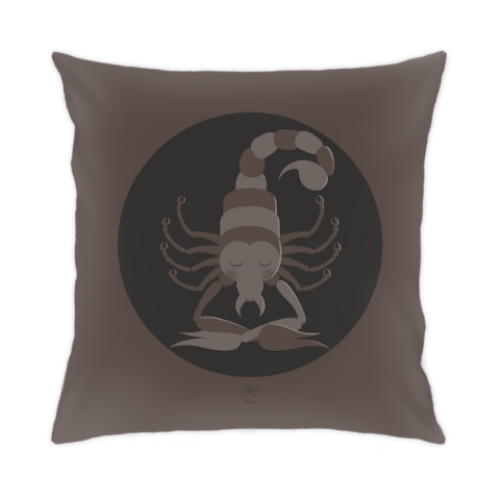 Подушка с принтом Animal Zen: S is for Scorpion