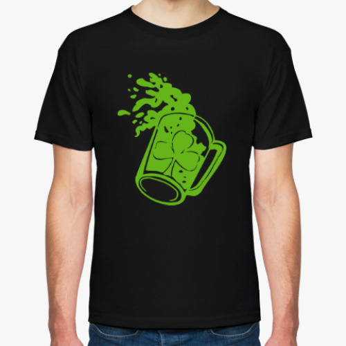 Футболка с принтом Пиво с Клевером