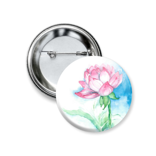 Значок 37мм с принтом Лотос
