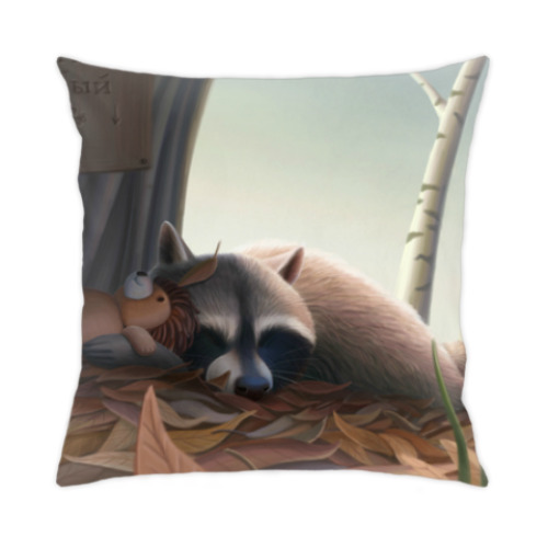Подушка с принтом Енотьи сны