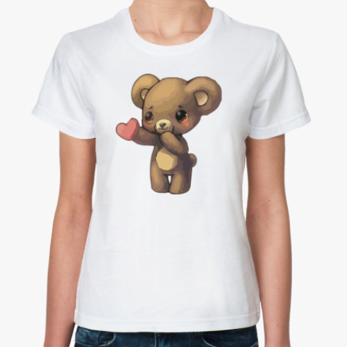 Классическая футболка Медвежонок дарит сердечко
