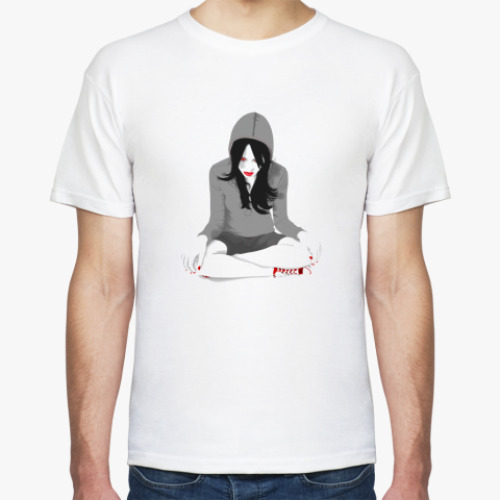 Футболка с принтом  девушка