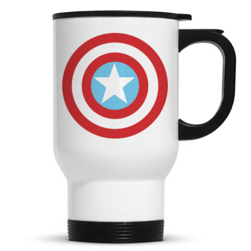 Кружка-термос с принтом Капитан Америка
