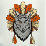 Волк в этно стиле