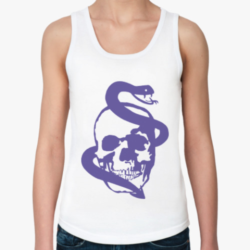 Женская майка с принтом Skull /  Skull snake