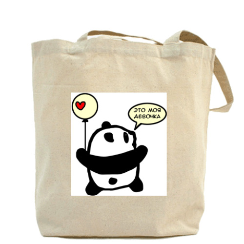 Сумка шоппер с принтом панда