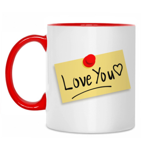 Кружка с принтом Лав ю