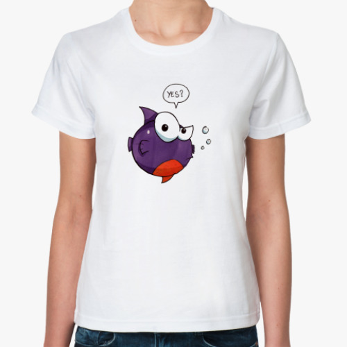 Классическая футболка с принтом  футболка Fish