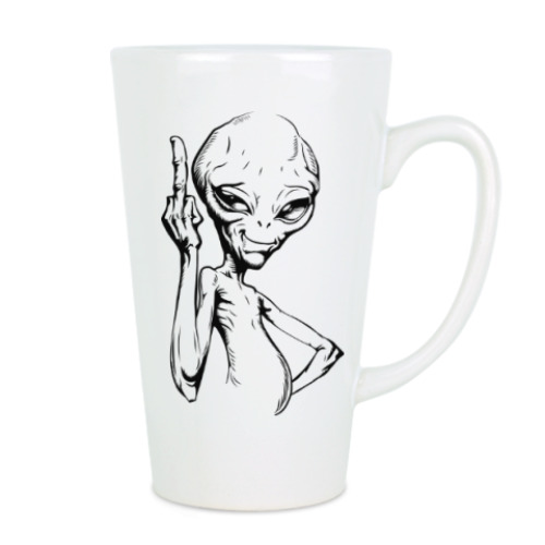 Чашка Латте смешной пришелец (funny alien)