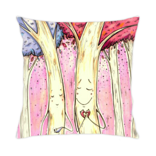 Подушка с принтом Деревья