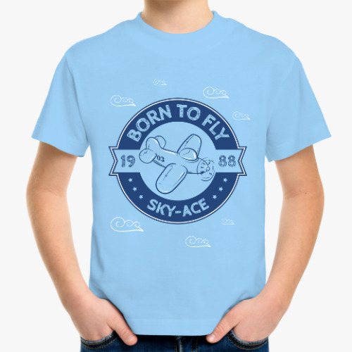 Детская футболка с принтом Born to fly