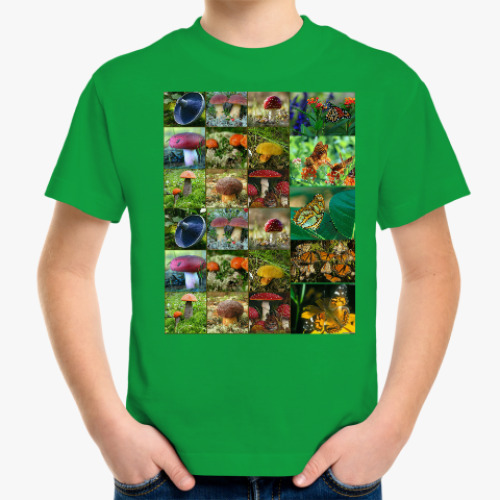 Детская футболка с принтом Летний лес с богатством