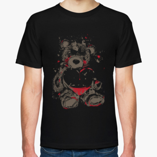 Футболка с принтом Медведь и сердце