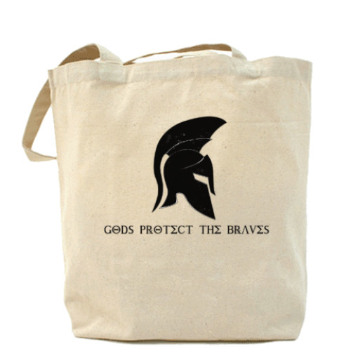 Сумка шоппер с принтом Gods protect the braves