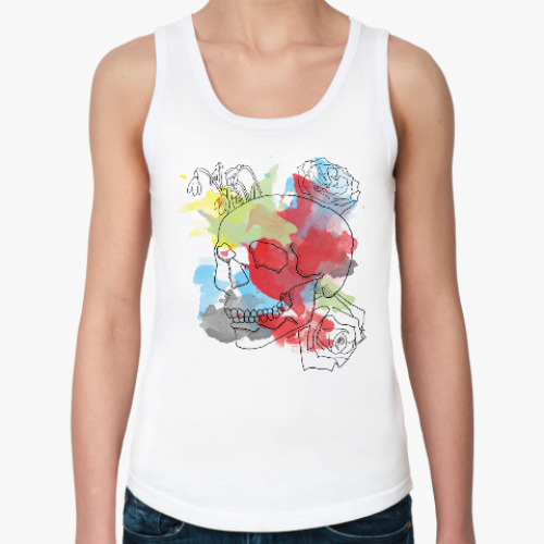 Женская майка с принтом  Февральский череп