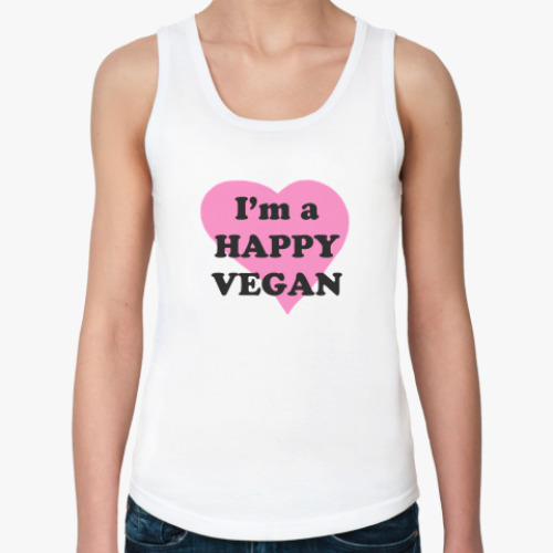 Женская майка с принтом I'm a happy vegan