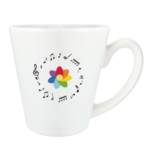 Чашка Латте с принтом Музыка цвета