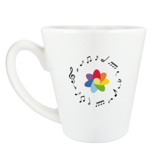 Чашка Латте с принтом Музыка цвета