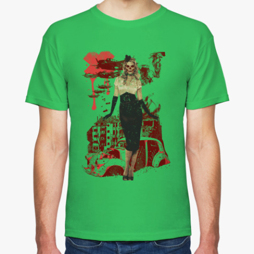 Футболка с принтом Девушка в стиле милитари