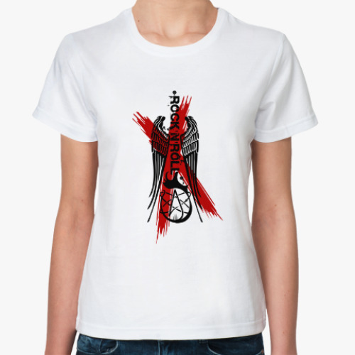 Классическая футболка с принтом Рок-н-ролл