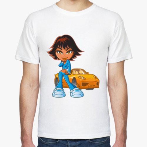 Футболка с принтом Гонщица