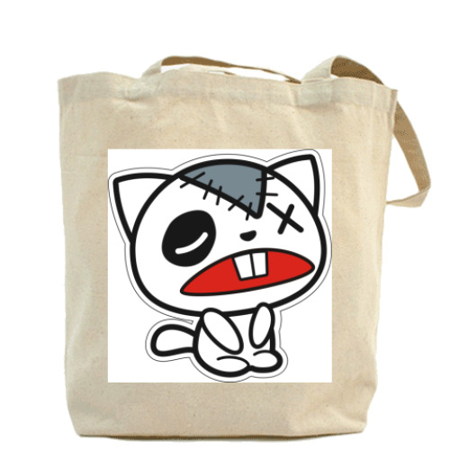 Сумка шоппер с принтом Несчастный кот