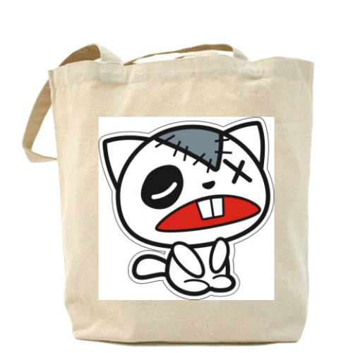 Сумка шоппер с принтом Несчастный кот