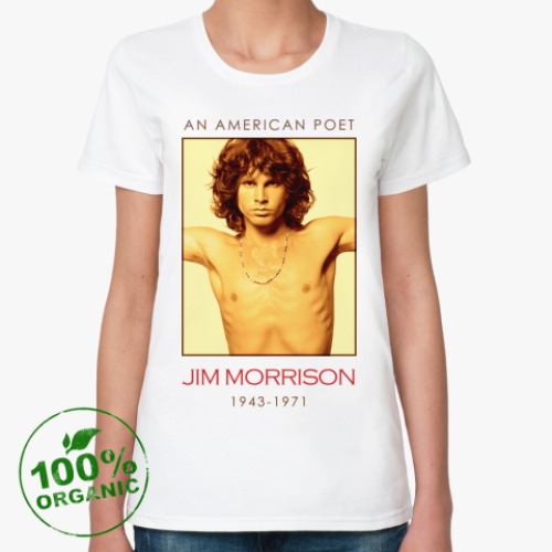 Женская футболка из органик-хлопка с принтом Jim Morrison