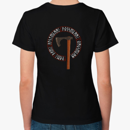 Женская футболка с принтом Святой Олаф (руны)