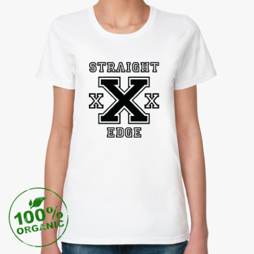 Женская футболка из органик-хлопка с принтом Straight Edge