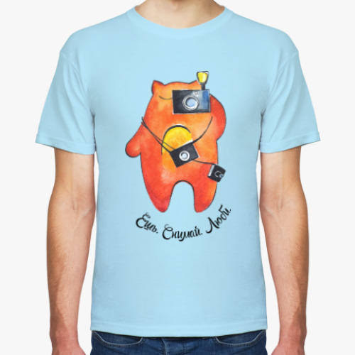 Футболка с принтом Ешь. Снимай. Люби.