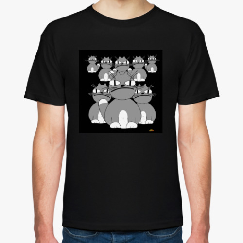 Футболка с принтом КОТЫ СПАСУТ МИР!