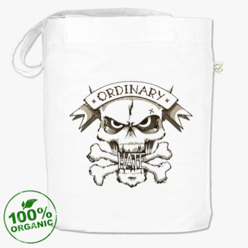 Сумка шоппер с принтом Череп с костями «Ordinary Hate»