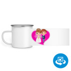 Кружка металлическая белая (круговая запечатка)