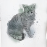 Серый сердитый кот