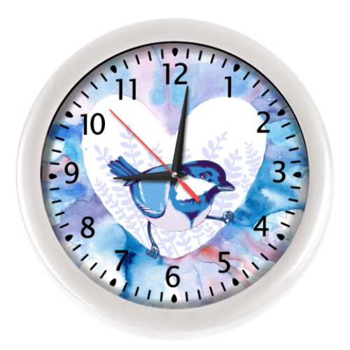 Настенные часы с принтом Птичка