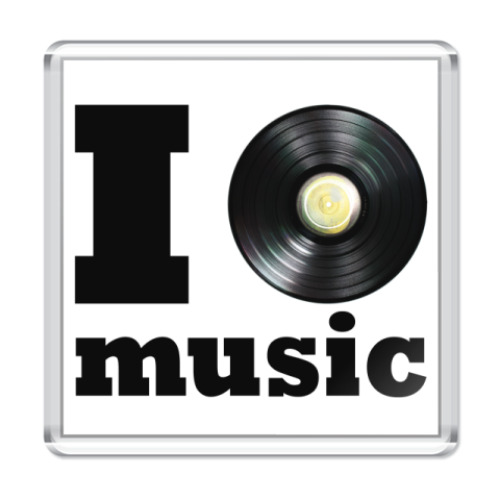 Магнит с принтом  I love music
