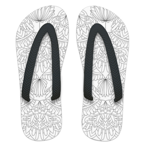 Шлепанцы (сланцы) с принтом Графический узор